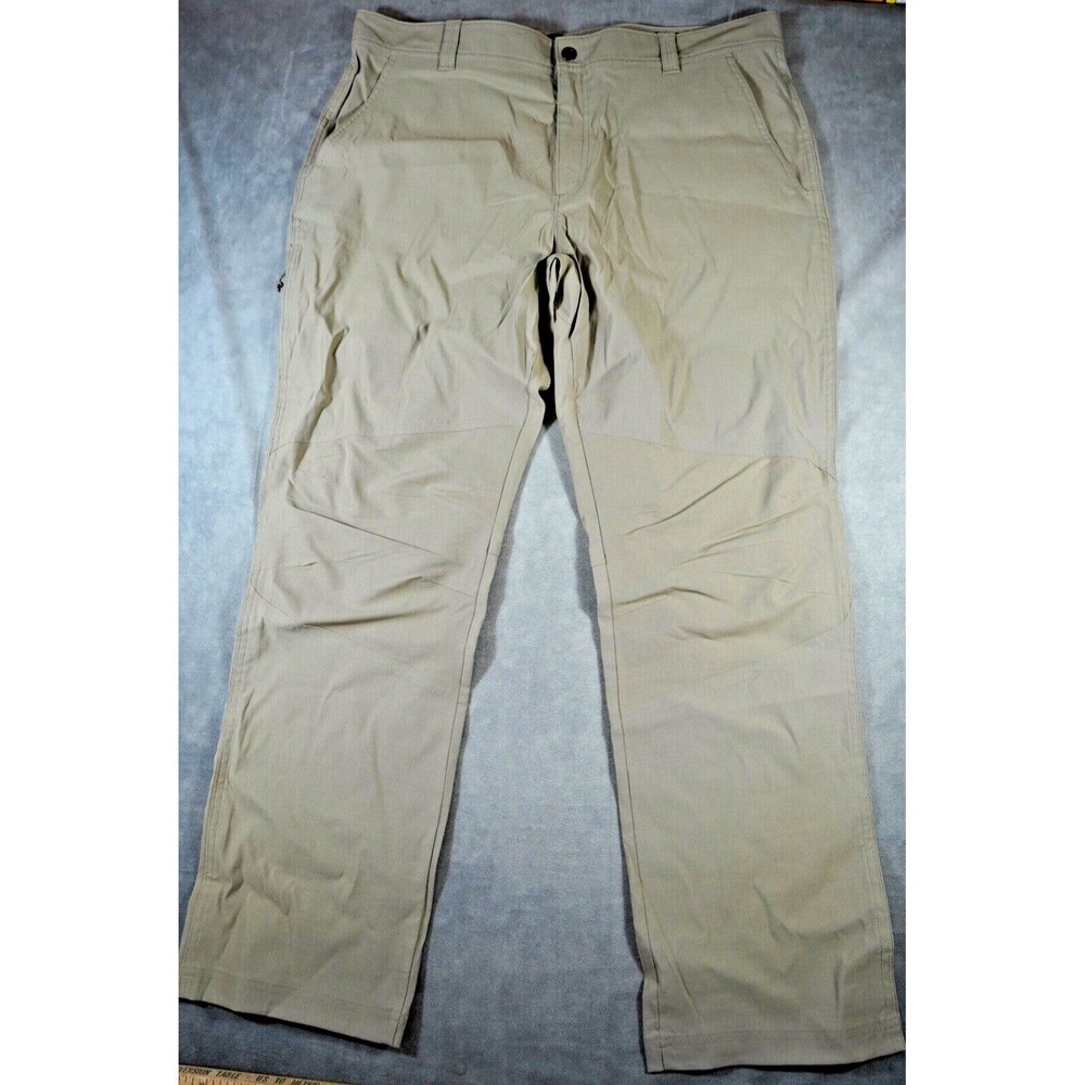 Columbia Pants Mens 40x32 ‎ Beige Flat Front Omni-Shield Outdoors Hiking Casual